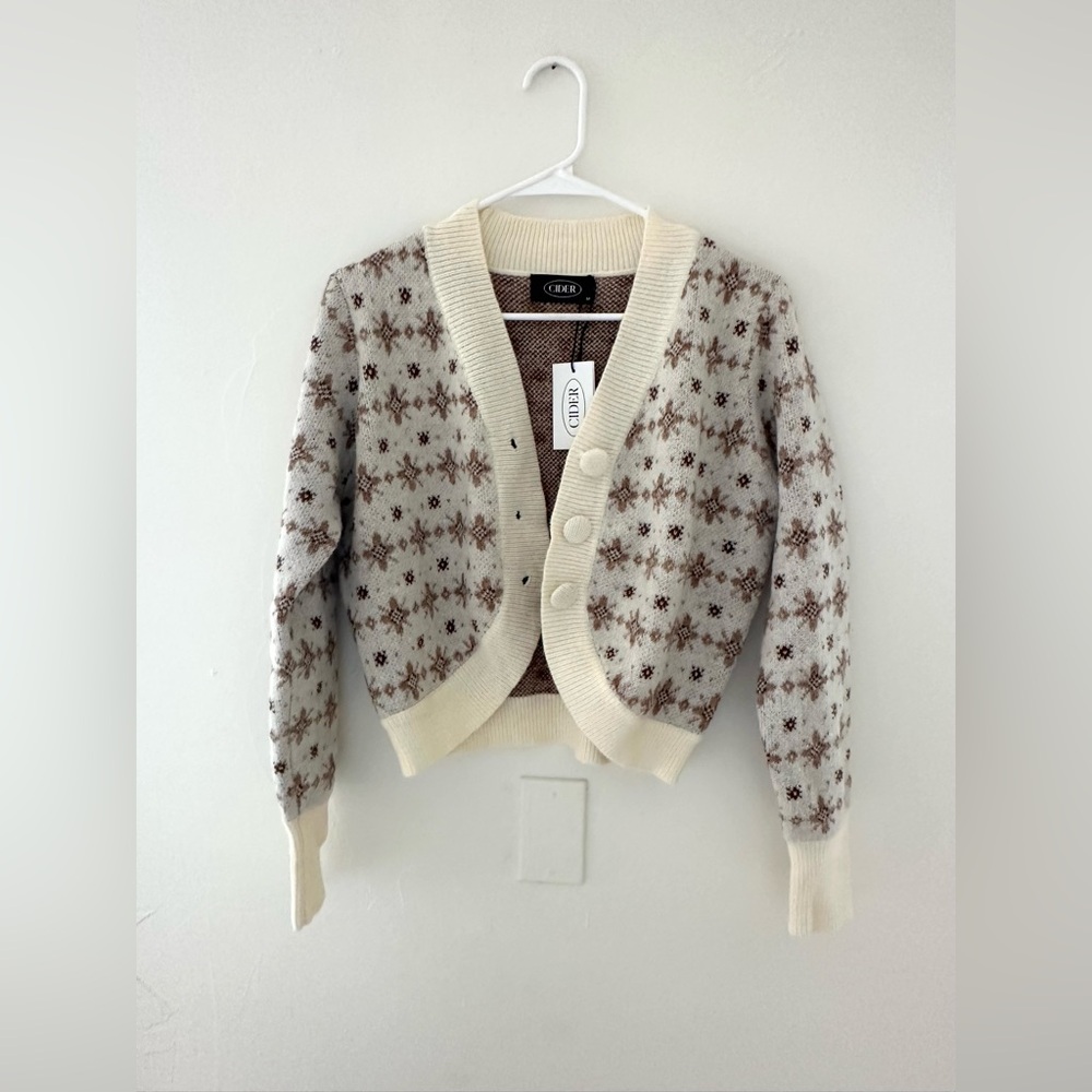 Cider Cream & Brown Cardigan Women’s Medium